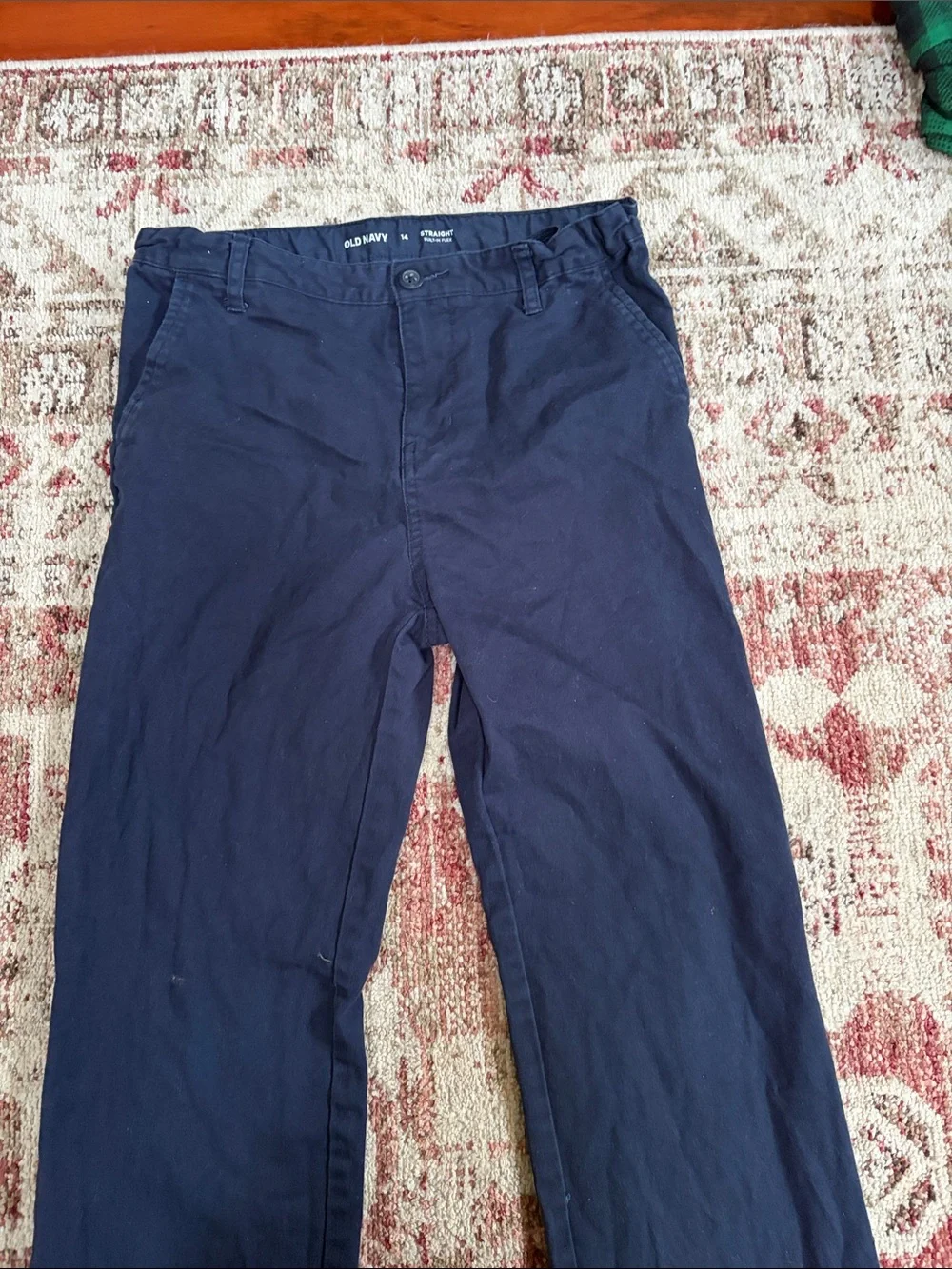 Old Navy Boys Straight Chino Pants - Navy - adjustable waist